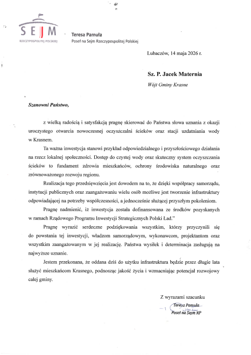 List od Pani Poseł na Sejm RP Teresy Pamuły.png